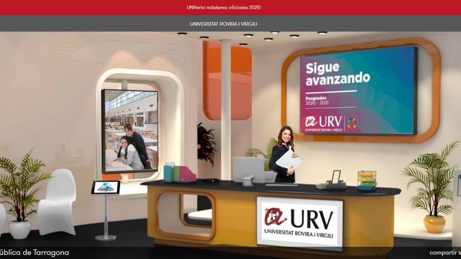Imagen del stand virtual que ha preparado la universidad para su participación en UNIferia, la primera feria virtual dedicada a los estudios de máster. FOTO: CEDIDA