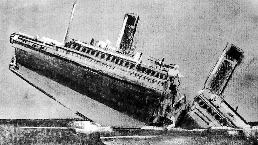 Dibujo extrído de 'Titanic, l'enfonsament' de Amat Pellejà y Olga Xirinacs.