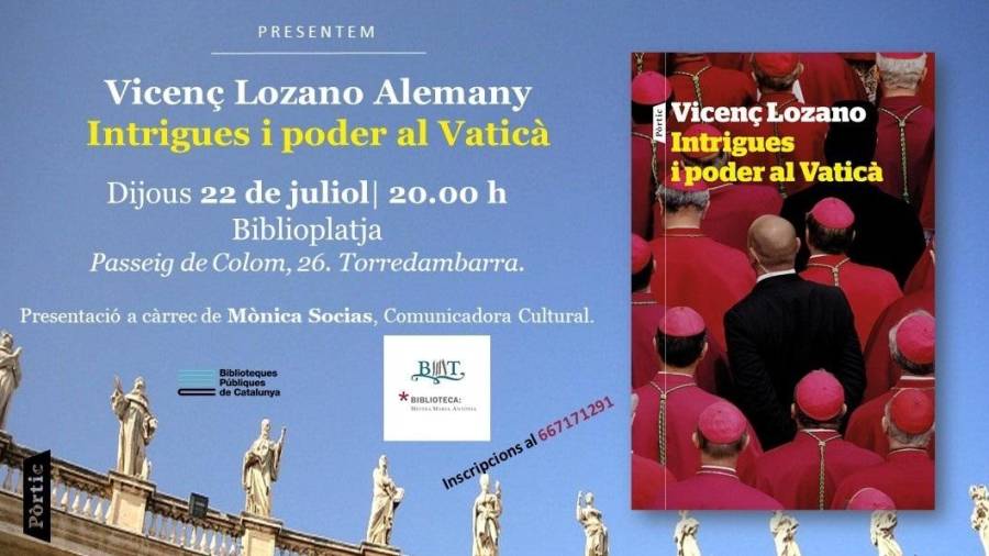 Vicenç Lozano presenta su libro 'Intrigues i poder al Vaticà' en Torredembarra. FOTO: Aj. Torredembarra