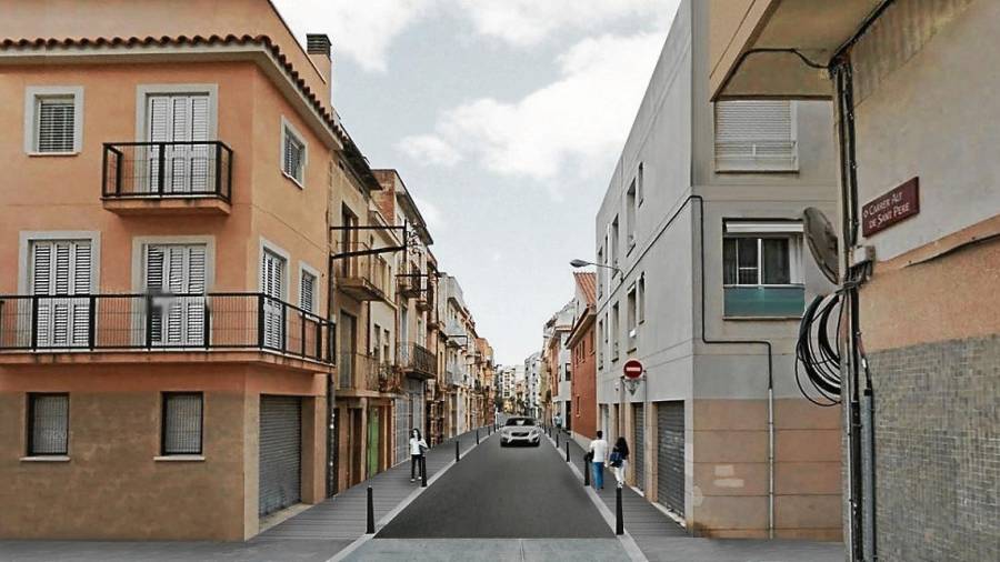 Imagen virtual de la calle Alt de Sant Pere después de las obras previstas. FOTO: Cedida