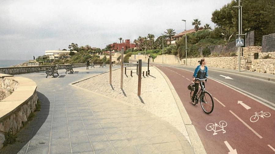 Imagen virtual del aspecto que ofrecerá el futuro carril bici. También se reservará una zona para la práctica de ejercicios de entrenamiento.