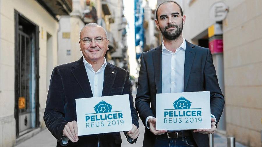 L’alcalde i candidat, Carles Pellicer, amb el seu cap de campanya, Marc Just. FOTO: Alba Mariné