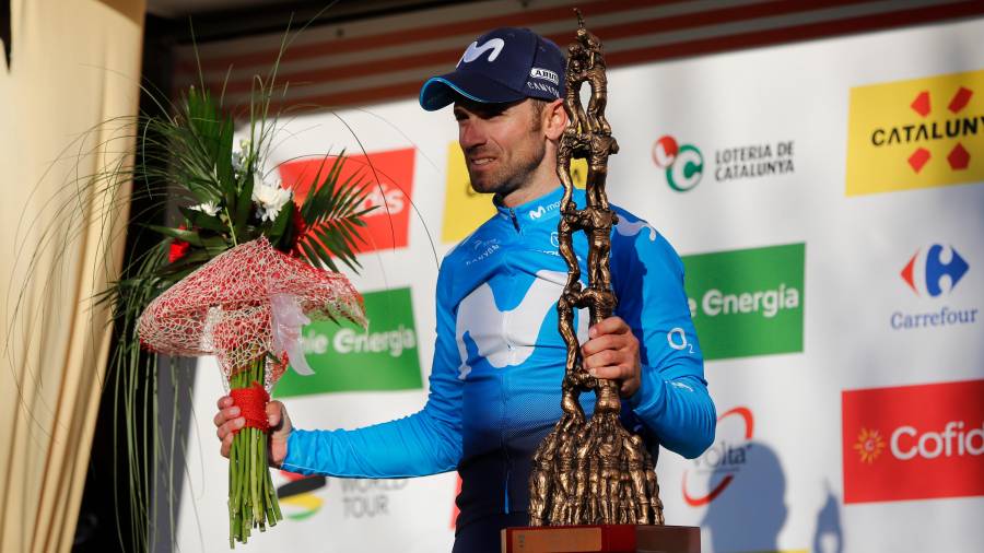 Alejandro Valverde, en el podio tras ganar la etapa de la Volta de la edición pasada con final en Valls. FOTO: Pere Ferré