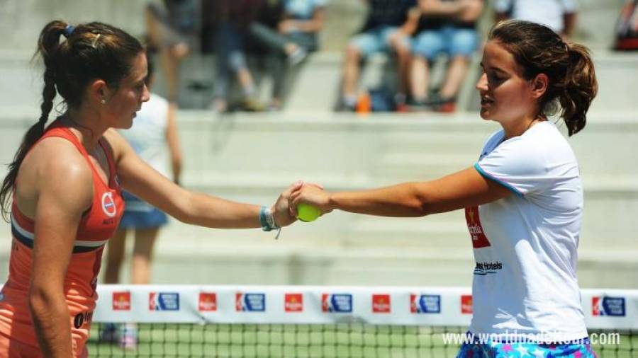 Marta Ortega, a la izquierda, y Ari Sánchez, a la derecha, en un torneo de esta temporada. FOTO: World Pádel Tour
