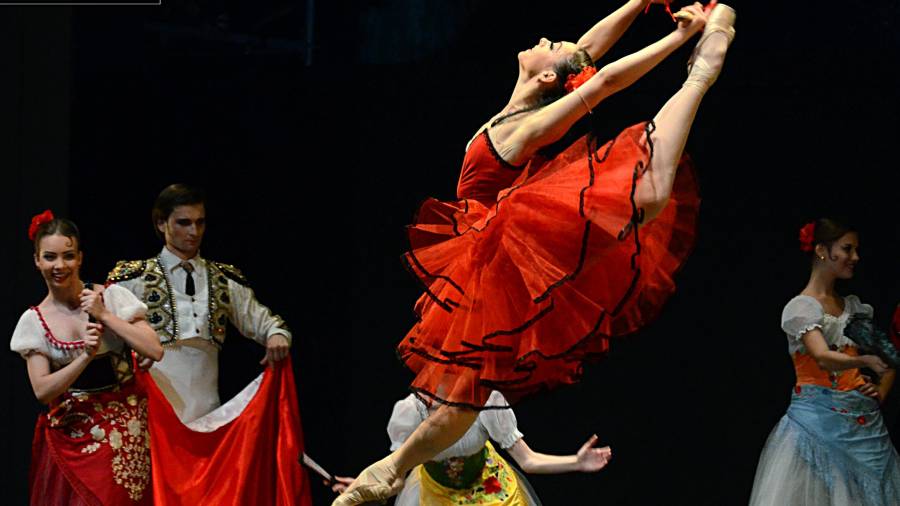 Imagen de una escena del ballet de Don Quijote. Ballet de Moscú