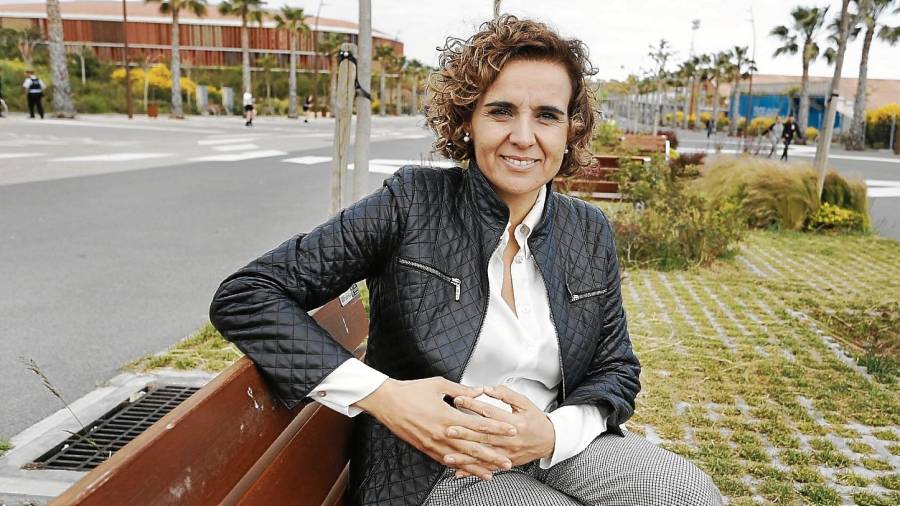 La candidata del PP al Parlamento Europeo, Dolors Montserrat, este jueves en el Anillo Mediterráneo de Campclar. FOTO: Pere Ferré