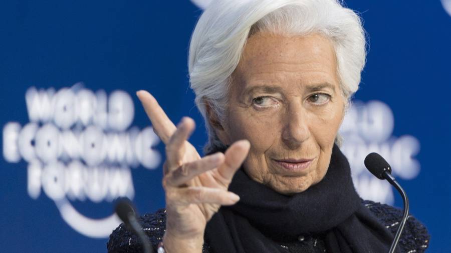 La presidenta del BCE, Christine Lagarde, en el Foro Internacional de Davos. Foto: Alessandro Della Valle