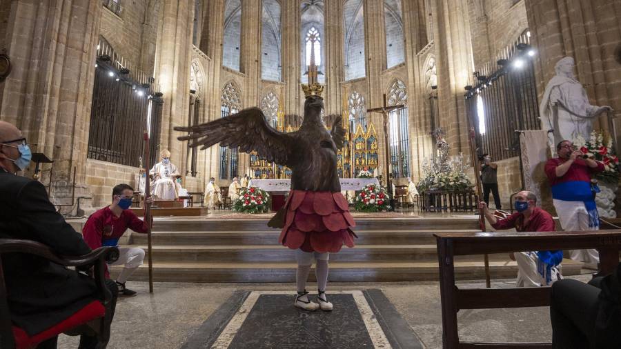 El ball de l’Àliga a la Catedral de Tortosa, durant el passat Dia de la Cinta, al setembre. FOTO: JOAN REVILLAS
