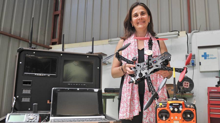 Pepa Sedó, directora de la unidad de robótica y automatización de Eurecat, en el Aeroclub de Reus.