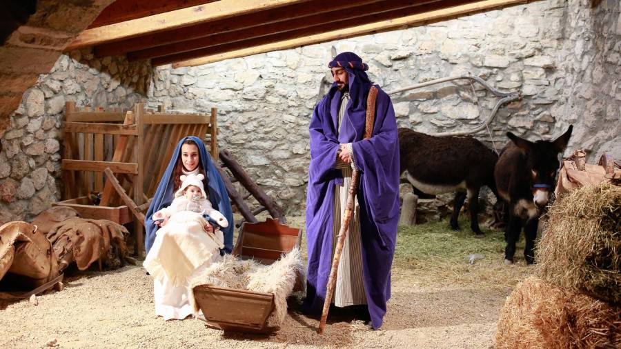 La escena del nacimiento del niño Jesús. FOTO: Fabián Acidres