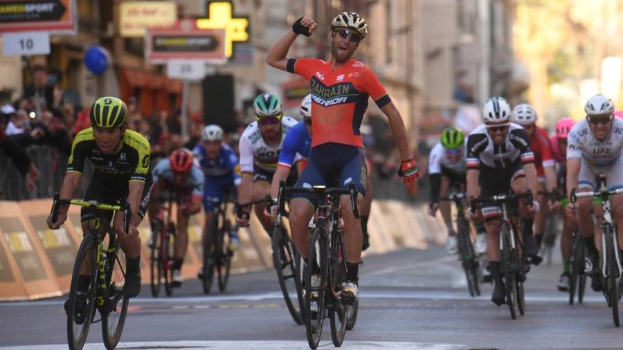 Nibali, el día que ganó la Milán-San Remo. FOTO: Team Bahrein Mérida