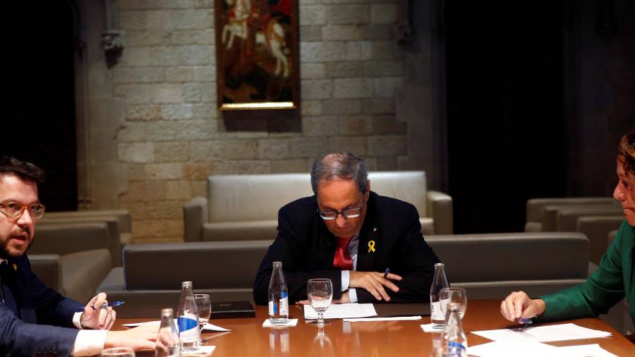 El president de la Generalitat, Quim Torra, en el Palau de la Generalitat. EFE