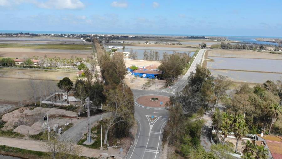 Vista desde un dron de una parte del término municipal de Deltebre.