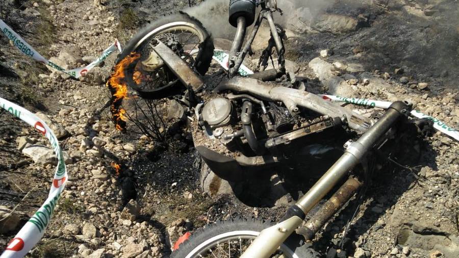 Imagen de la moto que se ha incendiado. FOTO: DT