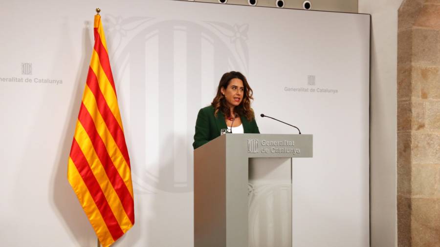 La portavoz de la Generalitat, Patrícia Plaja, en rueda de prensa en palacio el 23 de noviembre de 2021