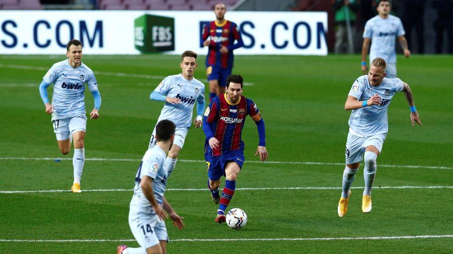 Messi ha conseguido los 643 goles en los 748 partidos que ha disputado con el Barça. Foto: EFE