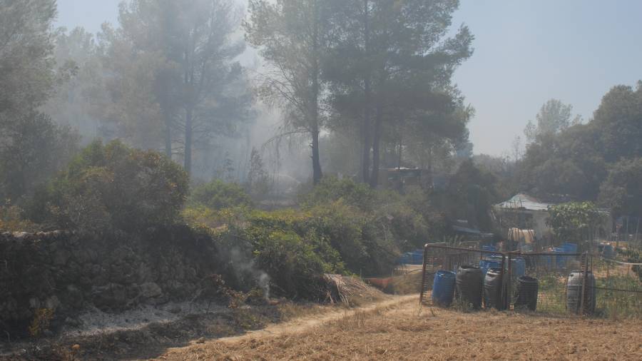 Imagen del incendio de esta tarde en el término de Perafort. Foto: Àngel Juanpere