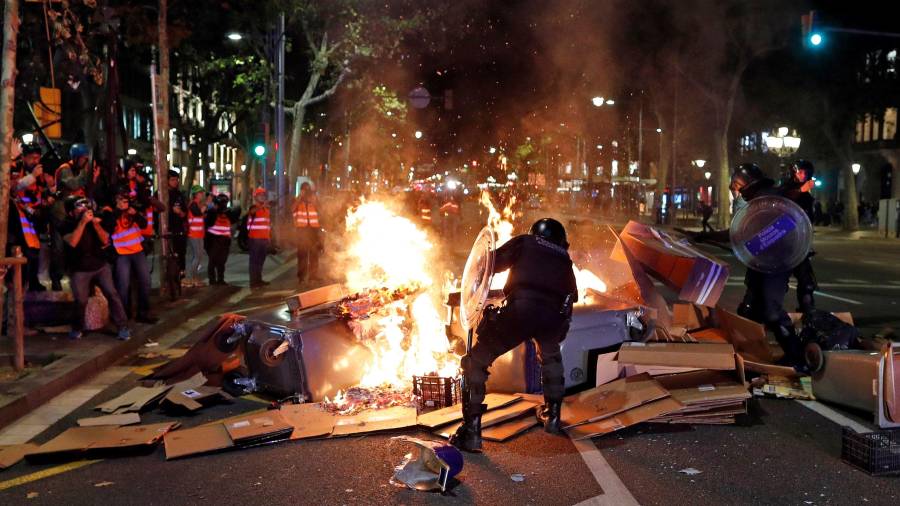 Incidentes en las calles de Barcelona. EFE