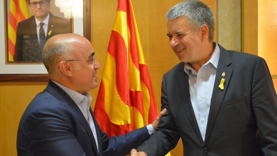 El delegado Òscar Peris y el alcalde Pau Ricomà, en una imagen de junio de 2019. FOTO: CEDIDA