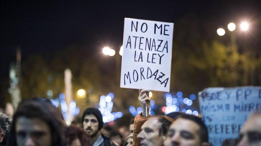 Imagen de una manifestación contra la 'Ley Mordaza'. Foto: EFE