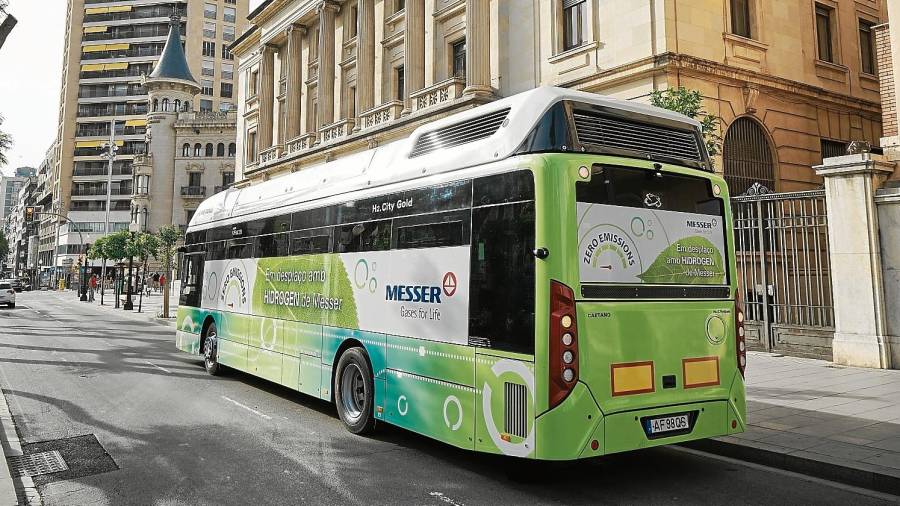 Autobús de hidrógeno verde de Messer en Tarragona. Foto: Cedida