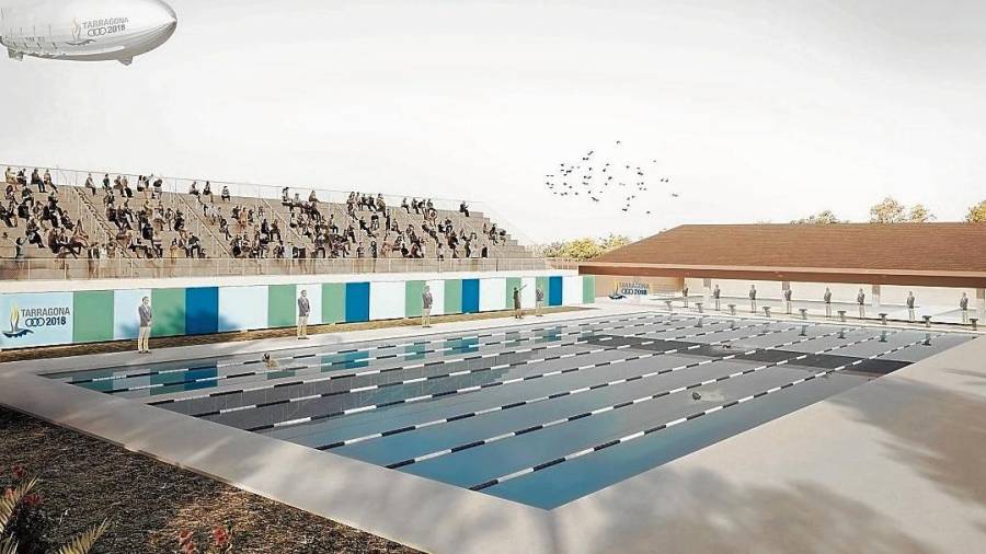 Imagen virtual del aspecto que tendrá la futura piscina olímpica del Anillo de Campclar.