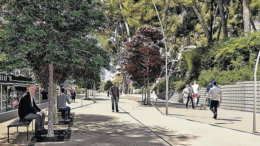Imagen virtual del aspecto parcial que tendrá la avenida Carles Buïgas. FOTO: cedida