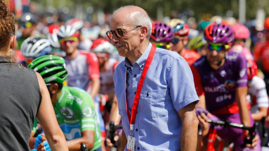 Miquel Àngel Iglesias, durante la salida de etapa de la Vuelta el pasado sábado en Valls. FOTO: Pere Ferré