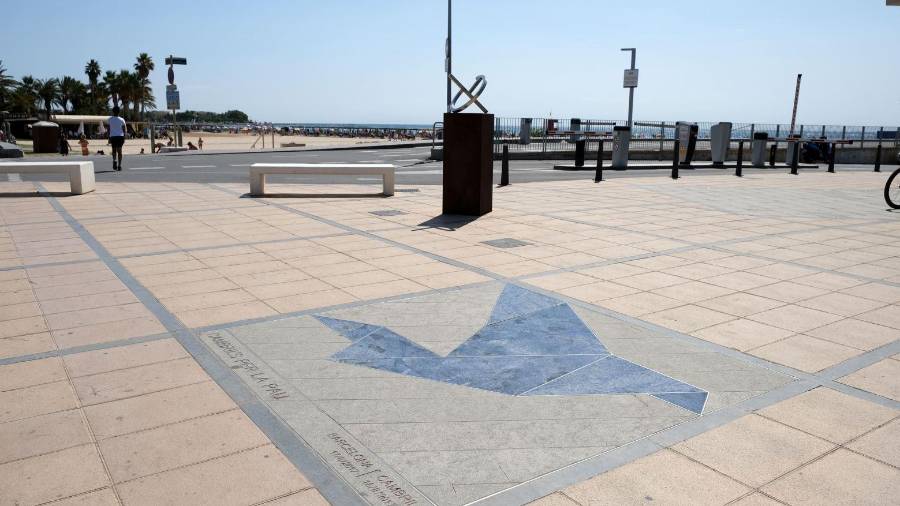 Imagen del memorial instalado en Cambrils tras los atentados. Cedida