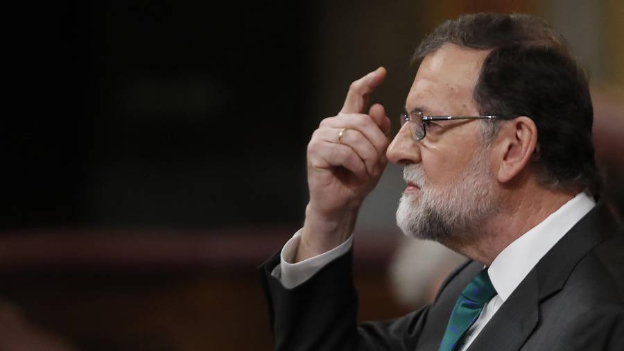 Imagen de Rajoy durante su intervención. EFE
