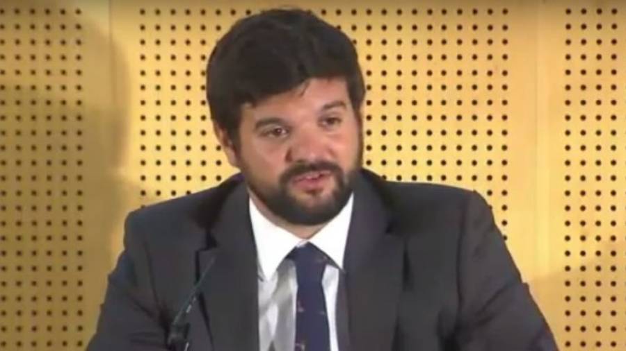 El president de la Unió de Federacions Esportives Catalanes (UFEC), Gerard Esteva, durant la presentació de la campanya 'Guanyarem'