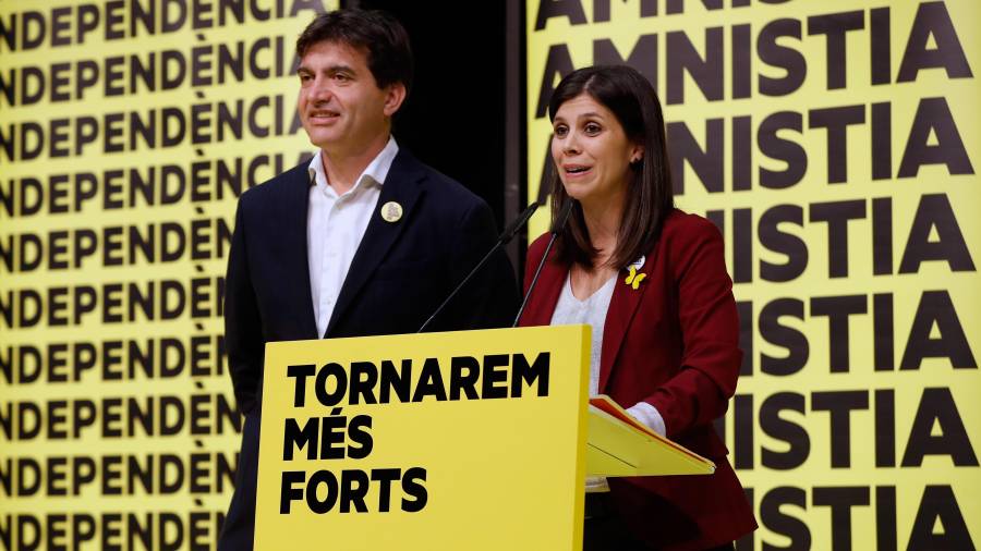 Los portavoces de ERC, Marta Vilallta y Sergi Sabrià