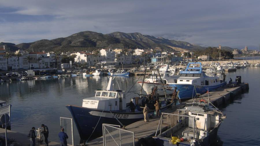 El port de les Cases d’Alcanar, amb la població al fons. FOTO: JOAN REVILLAS
