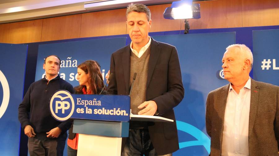 Xavier García Albiol durante la rueda de prensa de valoración de los resultados del 21-D. FOTO: ACN