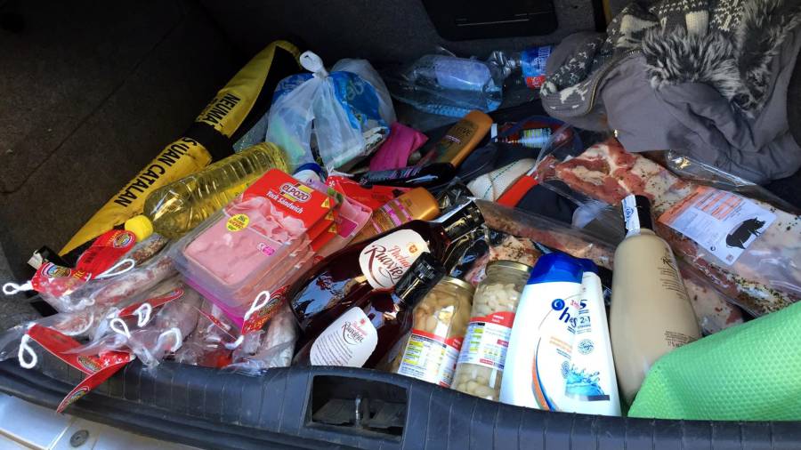Imatge dels productes presumptament robats pel grup detingut a Girona. FOTO: ACN