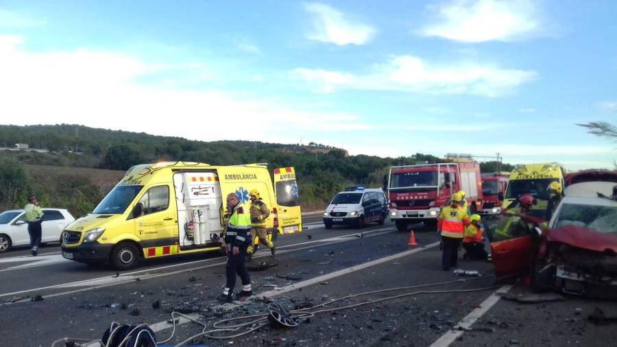 Imagen del accidente mortal en la N-340 en Tarragona. FOTO: DT
