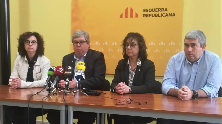 Aquest dimecres al matí ERC Tortosa ha convocat una roda de premsa per explicar la seua posició a la investidura de dissabte. Foto: ERC