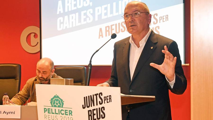 Carles Pellicer, aquest dimecres durant la seva intevenció a la Cambra de Comerç de Reus. Foto: A.G.