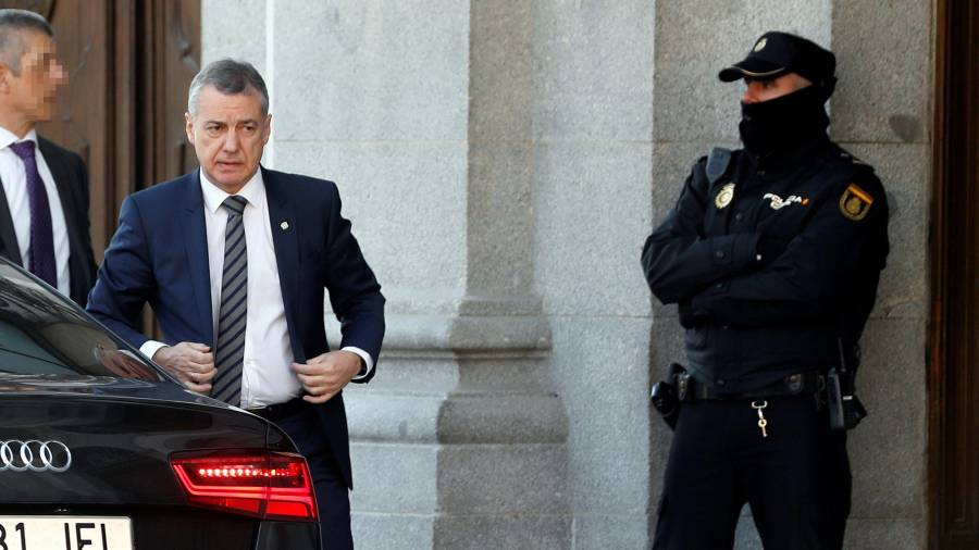 El lehendakari, Iñigo Urkullu, a su llegada al Tribunal Supremo. FOTO: EFE