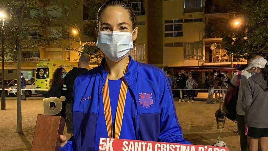 La atleta vallense Marta Galimany tras ganar una prueba. FOTO: cedida