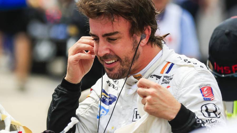 Alonso, durante los entrenamientos de la prueba americana.