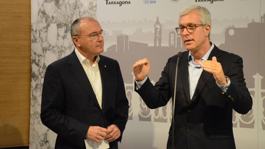 L'alcalde de Reus, Carles Pellicer, i el de Tarragona, Josep Fèlix Ballesteros. FOTO: Mauri