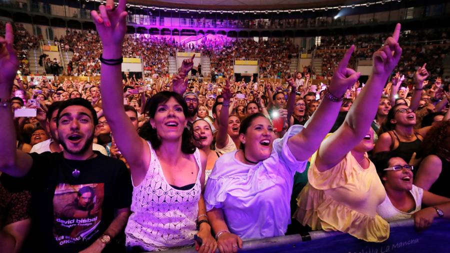 Imagen de archivo del concierto de David Bisbal en la Tarraco Arena Plaça, en julio de 2018. FOTO: PERE FERRÉ