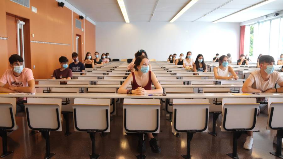 Una de las aulas del Campus Catalunya de la URV, en una imagen de archivo. Foto: DT