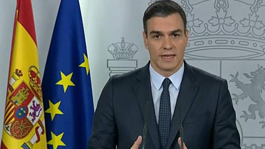 Imagen de Pedro Sánchez durante la rueda de prensa. EFE