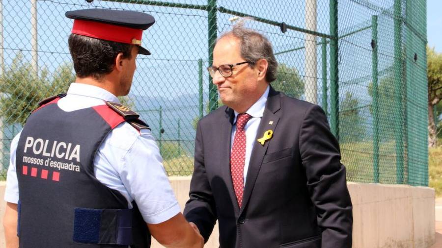 El President visitó a Carme Forcadell en la cárcel de Figueres el pasado 6 de julio. FOTO: EFE