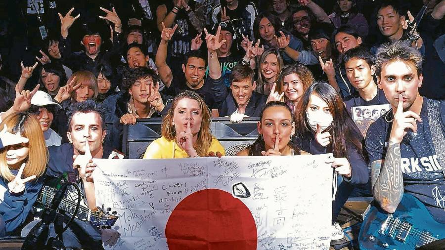 Fito Martínez, Jessie Williams, David Romeu y Ra Tache, tras un concierto en Japón. FOTO: ankor