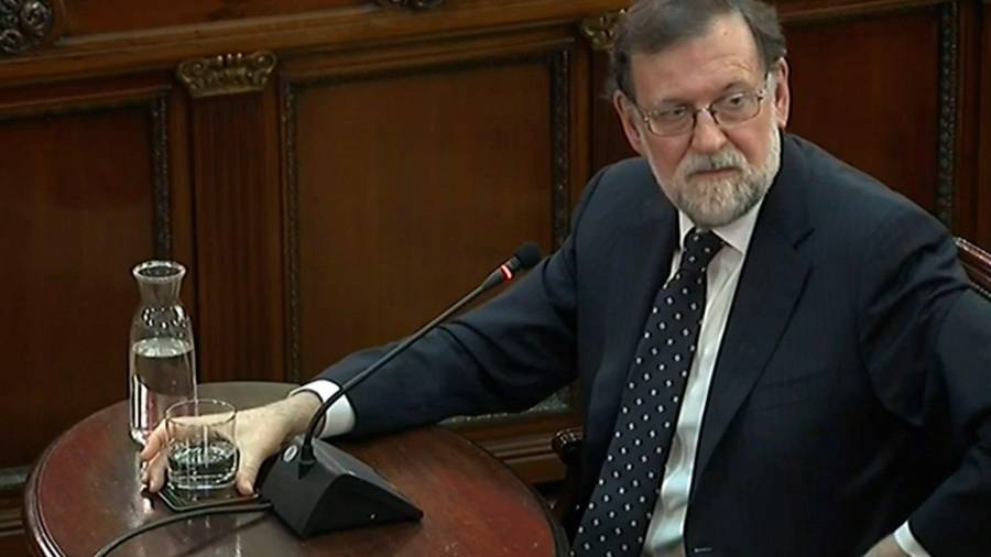 Mariano Rajoy durante el juicio del procés