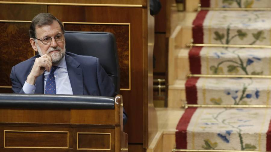 Mariano Rajoy, en su escaño en el Congreso de Diputados. FOTO: EFE
