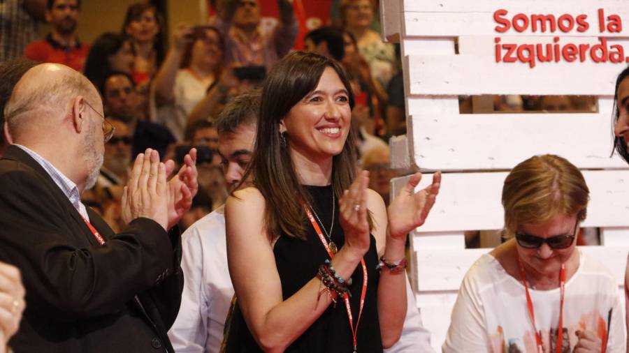 Núria Parlón en el acto de clausura de un congreso del PSOE. Foto: ACN
